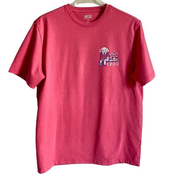 Izod Saltwater Beach Bum Graphic Tee Shirt with Dog Men's Medium - Picture 3 of 10